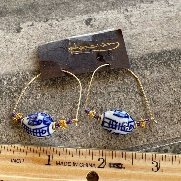 Chinese Porcelain Blue White  Niobium  Coils GF Gold Filled Wire Hand-painted - Picture 3 of 5